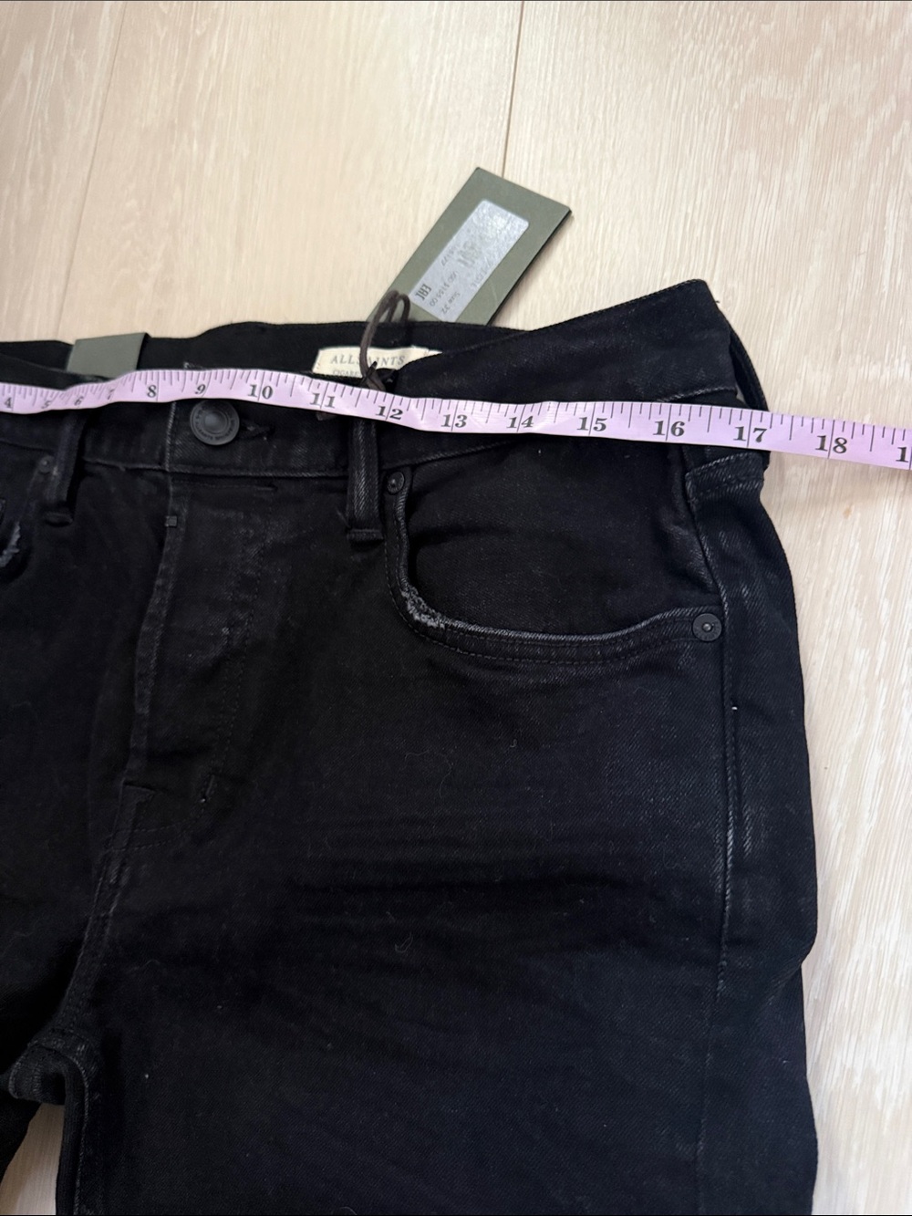 AllSaints Cigarette Skinny Jet Black High-Rise Jeans - Picture 5 of 12